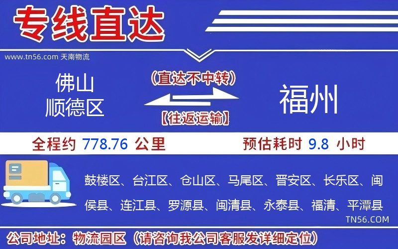 佛山順德區到福州物流公司 佛山順德區到福州物流公司