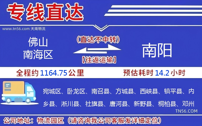 佛山南海區(qū)到南陽物流公司 佛山南海區(qū)到南陽物流公司