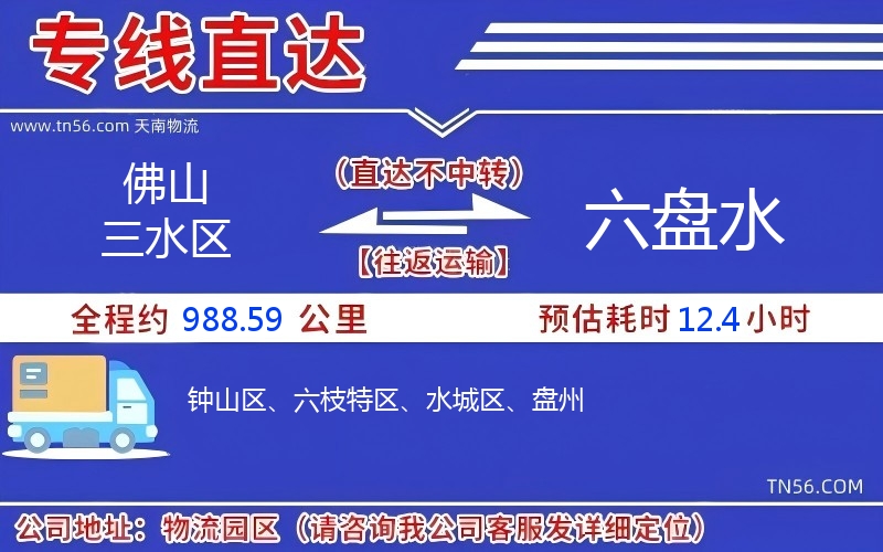 佛山三水區到六盤水物流公司