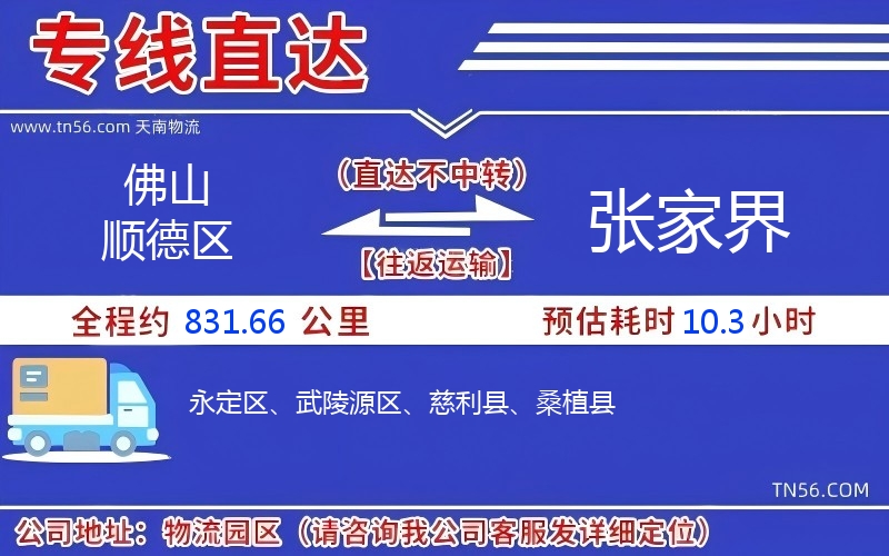 佛山順德區到張家界物流公司 佛山順德區到張家界物流公司