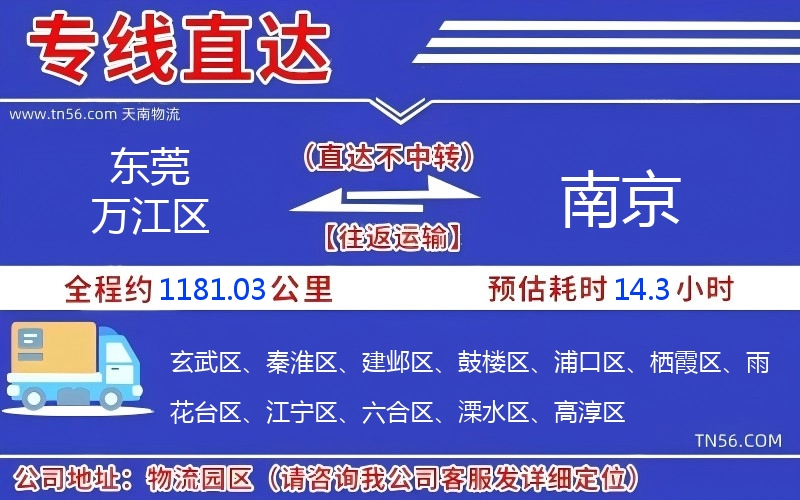 東莞萬江區到南京物流公司