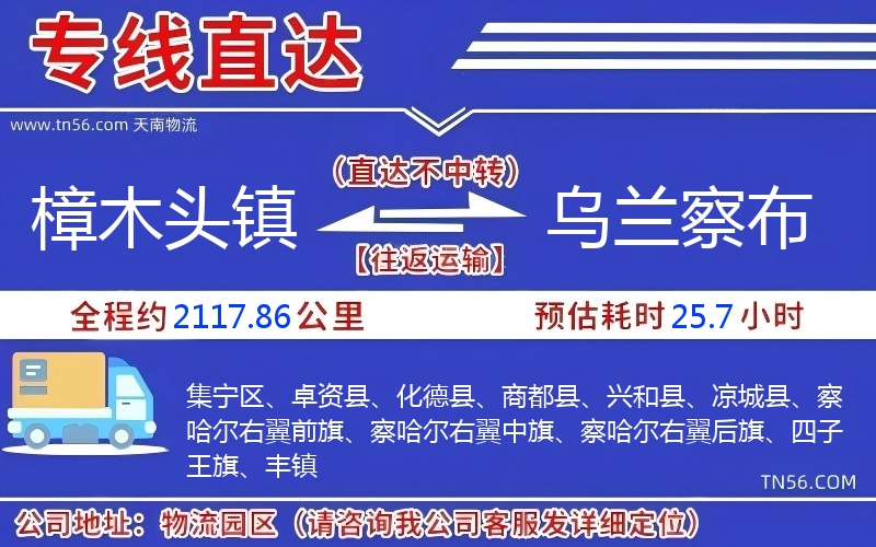 樟木頭鎮到烏蘭察布物流公司